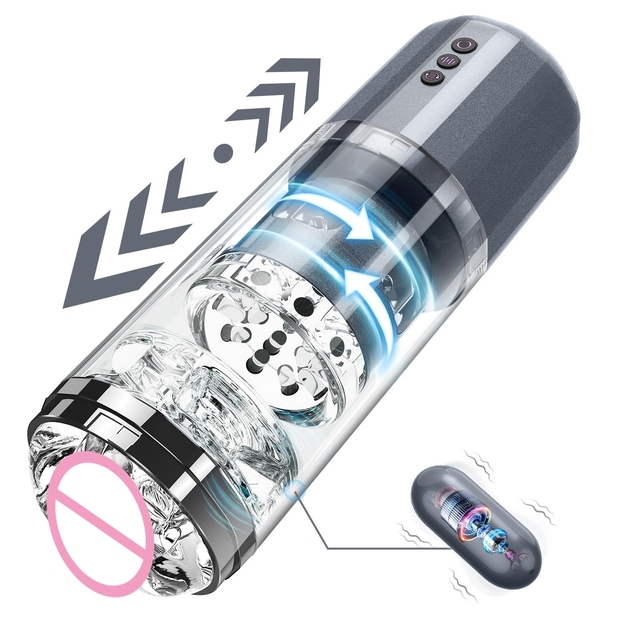 European Hot Sale Fully Automatic Telescopic Rotating Masturbation Device Men's Exercise Masturbation Device Adult Sex Toy