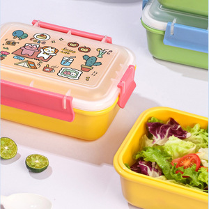 Cartoon <b>Lunchbox</b> And Water Bottle Set Food Grade PP Airtight Portable For Kids - Product Image 4
