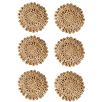 Décoration de table en macramé, set de sets de table bohèmes faits à la main, combinaison de tapis de table tissés en paille de maïs naturelle pour table à manger, cuisine