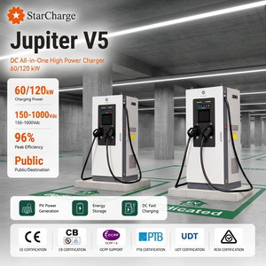 เครื่องชาร์จรถยนต์ไฟฟ้าแบบเร็ว Starcharge Jupiter V5 120kW ระบบจ่ายพลังงานแบบไดนามิก ประสิทธิภาพ 96% รองรับ 4G สองระบบ สำหรับชาร์จในพื้นที่ทางหลวง - Product Image 1