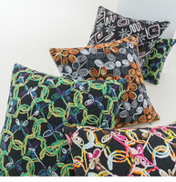 Hochwertige neue marok kanis che Jacquard-Stick kissen im europäischen Stil Blumenmuster Dekorativer bestickter Kissen bezug
