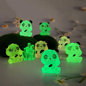 Panda luminoso pequeña joyería Linda muñeca de resina decoraciones accesorios coche escritorio resina pequeños <span class=keywords><strong>adornos</strong></span> al por mayor - Product Image 2