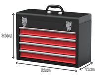 Armoire à outils portable WIGGLE à 4 tiroirs, robuste, en acier, verrouillable, moderne, avec poignée, personnalisable OEM, garantie 3 ans, pour garage