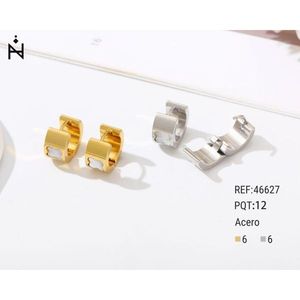 Orecchini a perno in oro e argento, acciaio, 6 mm, set da 12 pezzi per donna, gioielli alla moda - Product Image 1