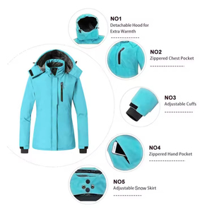 Veste <span class=keywords><strong>de</strong></span> <span class=keywords><strong>ski</strong></span> pour <span class=keywords><strong>femme</strong></span> <span class=keywords><strong>de</strong></span> qualité supérieure, coupe-vent, imperméable, Polartec, veste <span class=keywords><strong>de</strong></span> snowboard, mode d'hiver, fermeture éclair intégrale, activités <span class=keywords><strong>de</strong></span> plein air - Product Image 5
