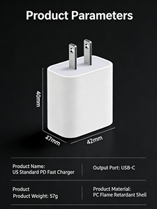 <span class=keywords><strong>Cargador</strong></span> de Pared PD de 20W para Teléfono 17/16/15/14/13, Tipo C a C, Carga Rápida QC3.0, Adaptador Multipuerto USB C de Carga Rápida - Product Image 4