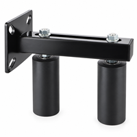 Rouleau de guidage pour portail coulissant, support en L réglable robuste, rouleaux en nylon UHMW, acier thermolaqué noir, vente en gros OEM