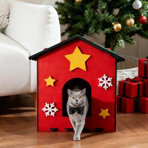 Modular Foldable Felt Cat House Super Large Platform Stackable for Two Cats Customizable Eco Friendly <b>Box</b> Pet Shelter - Product Image 6