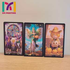 Jeu de tarot personnalisé de luxe avec des bords de cartes noirs et des illustrations vibrantes - Product Image 1