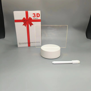 Tablero de notas de mensaje de acrílico transparente borrable Diy regalo creativo Rewrirable USB <span class=keywords><strong>3D</strong></span> Led luz de noche con pluma lámpara de noche LED - Product Image 2