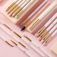 Ensemble de 18 pinceaux de maquillage pour le visage, les yeux, les sourcils et l'eye-liner, à poils synthétiques, manche en bois écologique, marque privée