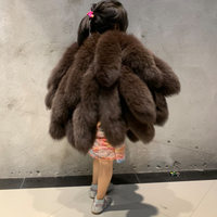 Manteau en fourrure de renard pour enfants, veste en fourrure de renard véritable, vêtements d'extérieur en fourrure de renard moelleuse pour l'hiver
