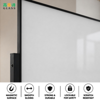 Grand tableau blanc magnétique en verre trempé de 4 mm, 120x180 cm, avec cadre en fer robuste, support mobile à 4 roues verrouillables, marqueur pleine longueur