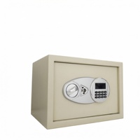 Coffre-fort électronique haute sécurité avec code et clé, blanc, options de verrouillage multiples, antivol, pour hôtel, maison, stockage