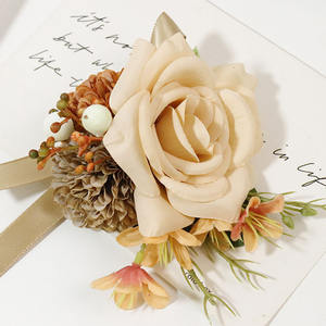 Pengantin aksesoris pernikahan bros Pin bunga buatan Prom pengiring pengantin korsase Boutonniere pengantin pria korsase - Product Image 5