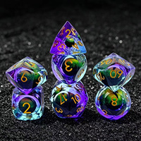 Lot de 7 dés en résine multi-faces, personnalisables avec votre marque, idéaux pour les jeux de rôle de table DND