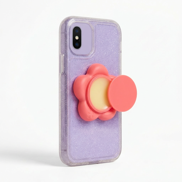 Private Label Lip Balm Pod Jelly Gloss Moisturizing Stick Silicone Case Adhesive Back Lip Balm Holder Phone Lip Balm Case