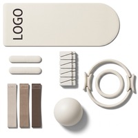 Kit Pilates et Yoga Original d'Usine avec Anneau de Pilates, Tapis de Pilates, Rouleau de Yoga, Ballon de Yoga, Bandes de Résistance en Tissu, Poids Libres