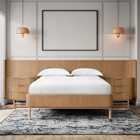 Table de chevet de luxe au design classique Meubles de chambre à coucher Cadre en bois massif Boîte de lit double Queen King Size Tables de chevet ouvertes