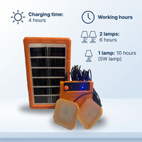 Système de stockage d'énergie solaire domestique, batterie lithium-ion, contrôleur MPPT, panneau solaire 3W, ampoules LED 5W, chargeur d'éclairage d'urgence