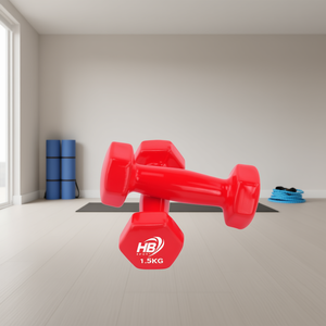 Manubri Esagonali da 1,5 kg, Rosso Brillante con Rivestimento Lucido - Product Image 3