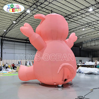 Mascotte géante gonflable personnalisée cochon rose avec ventilateur intégré, modèle animal publicitaire de la marque TOYS-OCEAN, taille personnalisable