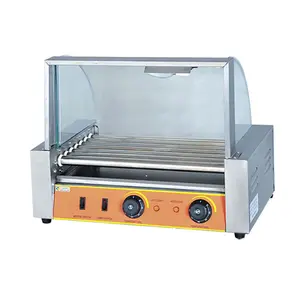 Beste Prijs Automatische Hot Dog Machine Worst Grill Hot Dog Making Machine 7 Rolling Hot Dog Roller Grill