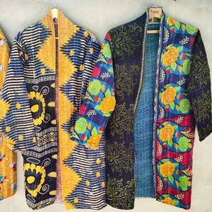 Túnica Kimono de Seda Vintage para Mujer, Estilo Patchwork Boho, Ropa de Estar por Casa y de Playa, Precio al por Mayor - Product Image 5