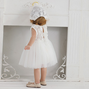 All'ingrosso bambina bambina farfalla doccia abito bianco 2 mesi battesimo bambino matrimonio neonato 1 ° compleanno festa del bambino vestito da bambina - Product Image 4