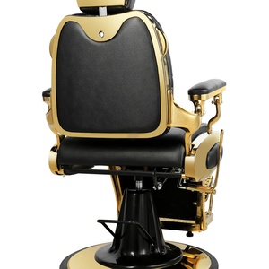 Poltrona da Barbiere Vintage Grigia con Pompa Idraulica, in Pelle Sintetica, Arredamento per Salone di Bellezza e Parrucchiere, per Soggiorno e Scuola - Product Image 4