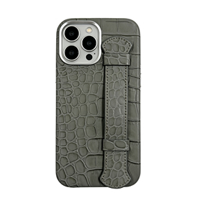 Custodia Protettiva Sottile Antiurto in Vera Pelle Goffrata Alligatore con Cinturino da Polso per <span class=keywords><strong>iPhone</strong></span> 15 16 17 18 <span class=keywords><strong>Pro</strong></span> <span class=keywords><strong>Max</strong></span> - Product Image 2