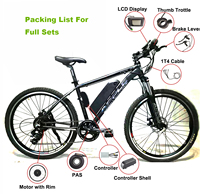 Kit de conversion de vélo électrique 36v 250w Kit de conversion de vélo électrique étanche avec accélérateur au pouce et écran LCD