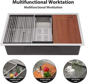 Casa standard europeo lavello da cucina da incasso lavello per cucina postazione di lavoro in acciaio inox lavello da cucina grande - Product Image 3