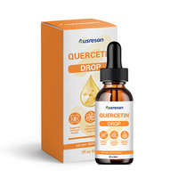 Ausreson OEM Gouttes liquides de Quercétine et Bromélaïne 1000mg avec Baies de sureau, Vitamine et Zinc pour le soutien cardiaque, osseux et immunitaire