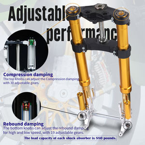 โช้คอัพหน้าแบบกลับหัว (Inverted Fork) คุณภาพสูง สีทอง พร้อมขาสามทาง (<span class=keywords><strong>Triple</strong></span> Tree) สำหรับรถฮาร์เลย์ ทัวร์ริ่ง ปี <span class=keywords><strong>2014</strong></span>-2023 รุ่น <span class=keywords><strong>Street</strong></span> Glide ปรับได้ - Product Image 4