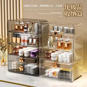 Caja de almacenamiento de cosméticos, organizador transparente a prueba de polvo para dormitorio, tocador, estante para lápices labiales y productos para el cuidado de la piel - Product Image 1