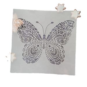 Pochoirs décoratifs pour murs en forme de papillon, <span class=keywords><strong>pochoir</strong></span> de papillon mandala pour la peinture <span class=keywords><strong>sur</strong></span> le sol, les murs, les tissus, les meubles, le <span class=keywords><strong>bois</strong></span> - Product Image 1
