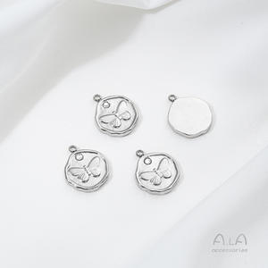 Dije <span class=keywords><strong>de</strong></span> Acero Inoxidable 316 HB555, Sin Decoloración, con Diseño <span class=keywords><strong>de</strong></span> Flor <span class=keywords><strong>de</strong></span> <span class=keywords><strong>Cuatro</strong></span> Hojas, Hoja <span class=keywords><strong>de</strong></span> Albaricoque, Estrella, Sol, <span class=keywords><strong>Luna</strong></span>, para Joyería Plateada, Accesorios para Manualidades - Product Image 3