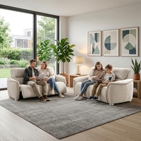 Ensemble de canapés inclinables électriques modernes et confortables pour salon, mobilier de maison avec canapé en tissu à mouvement électrique