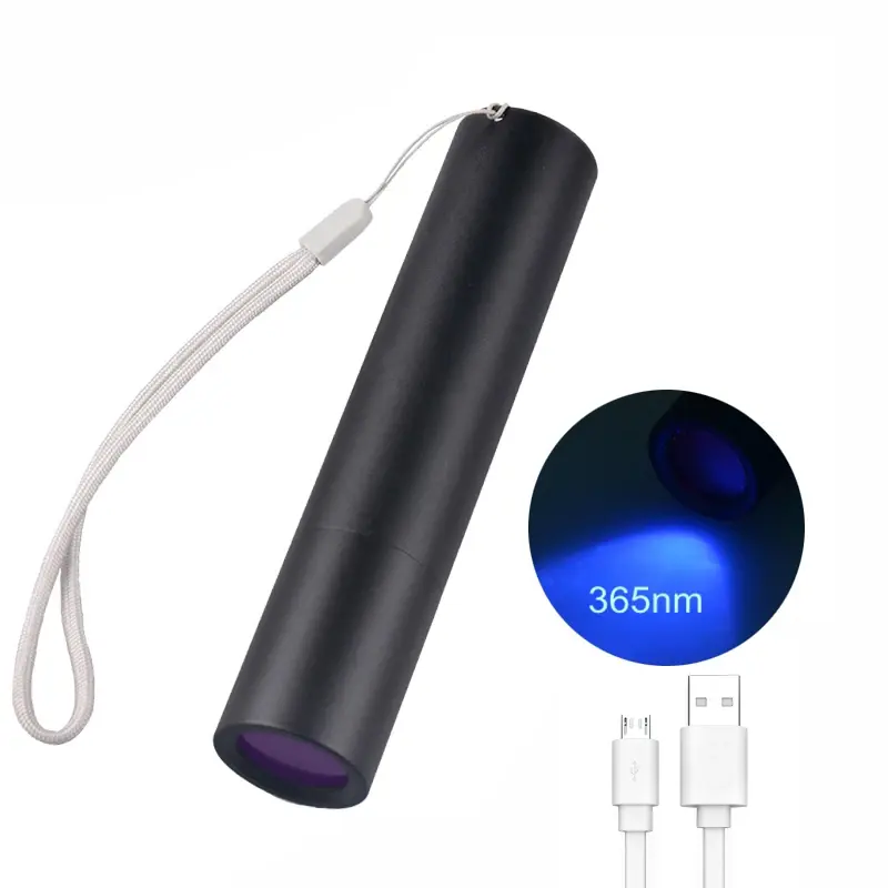 360 nm UV torcia portatile per animali domestici rilevatori di scorpione urina in lega di alluminio Usb ricaricabile UV torcia personalizzata Logo