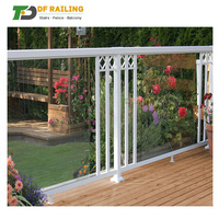 DF Garde-corps de balcon à prix réduit, en aluminium à profil en U, avec verre trempé et acier inoxydable, sans cadre, à monter soi-même