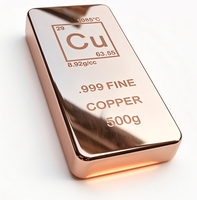 Barre de cuivre d'investissement de 1 kg, pureté 99,9 %, poids personnalisé, directement de l'usine, faible MOQ, lingot de cuivre