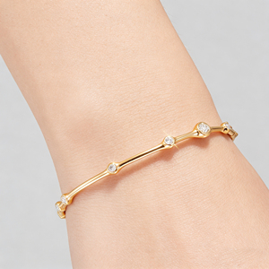 CUSTOM 9K/10K/14K/18K <b>SOLID</b> <b>GOLD</b> LAB GROWN CVD IGI/HPHT DIAMOND CLASSIC ENGAGEMENT PARTY <b>BANGLE</b> for MEN & WOMEN - Product Image 5