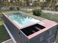 Piscine conteneurisée, piscine modulaire en acier pour le glamping en plein air et le développement de centres de villégiature