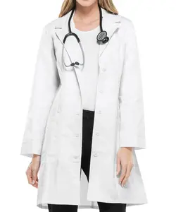 여성 화이트 코트 의사 의료 긴 소매 적합한 여성 실험실 유니폼 스크럽
