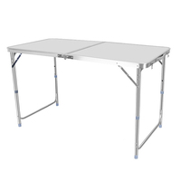 Portable rectangulaire moderne en métal Durable hauteur réglable Table à manger pliante activités de plein air Table de Camping
