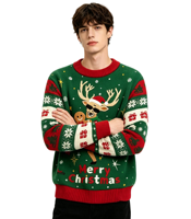 Pull de Noël personnalisé en coton tricoté, grande taille, avec motif LED, vente en gros ODM 2026