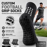 Chaussettes de compression antidérapantes personnalisées pour le football, avec grip en silicone, respirantes, antibactériennes, séchage rapide, vente en gros