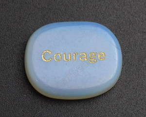 Pierres de mots inspirantes gravées, cristaux de guérison en galets plats, pierres précieuses de poche de Courage pour mots positifs - Product Image 4