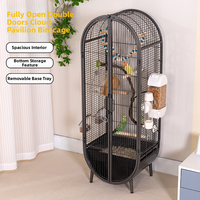 Grande cage pour perruches avec couvercle, cage à oiseaux durable à structure métallique, conception facile à nettoyer pour oiseaux d'intérieur, cage pour canaris et pinsons